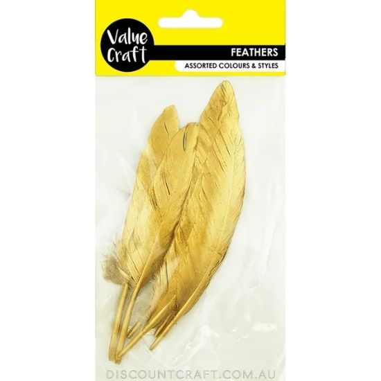 Goose Feathers Metallic Gold 6pk