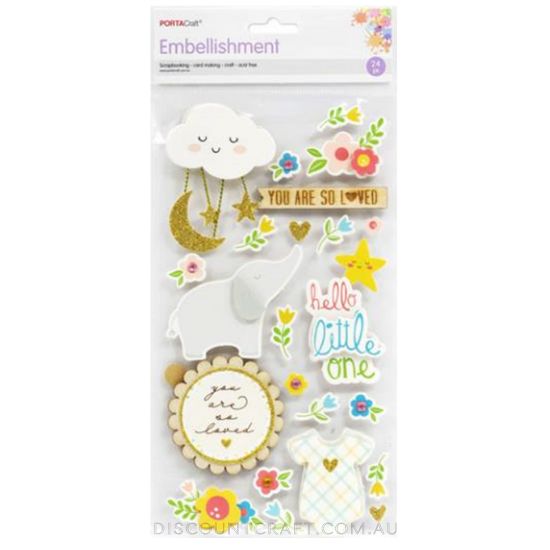 Little One Cardboard Embellishments - 24pk