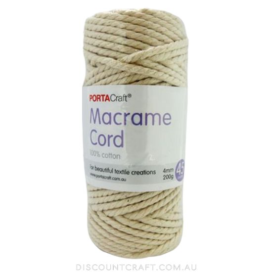 Macrame Cord 200g 4mm 45m - Twisted