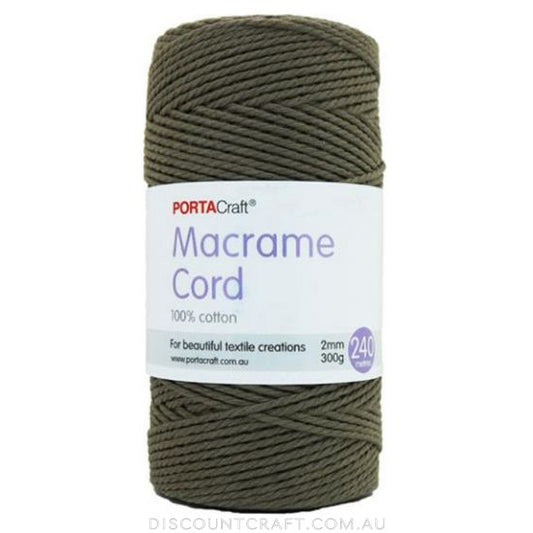 Macrame Cord 300g 2mm 180m - Taupe Brown