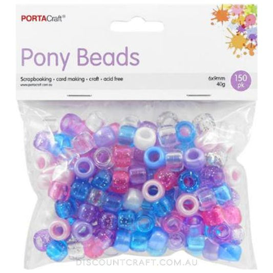 Multi Unicorn Mix Pony Beads 6x9mm 150pk