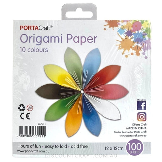 Origami Paper 12x12cm 100pk 10 Colours