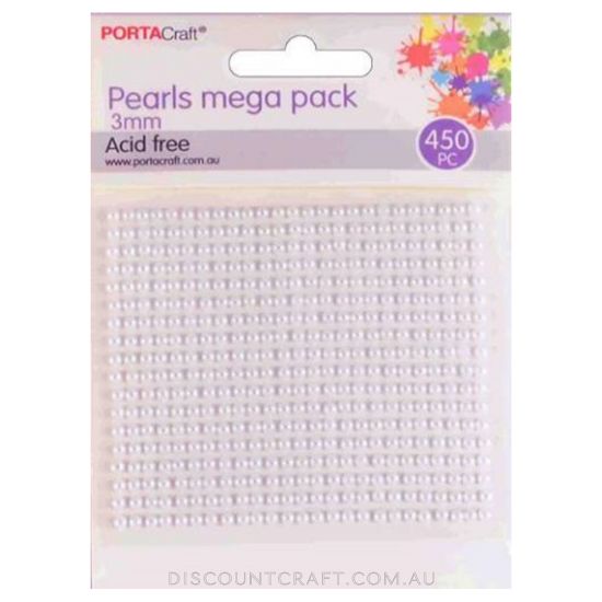 Pearl Jumbo Pack 3mm 450pc - Snow White