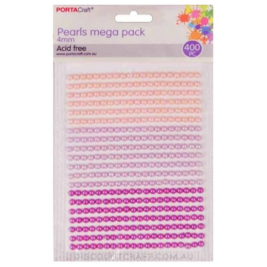 Pearl Jumbo Pack 4mm 400pc - Pinks