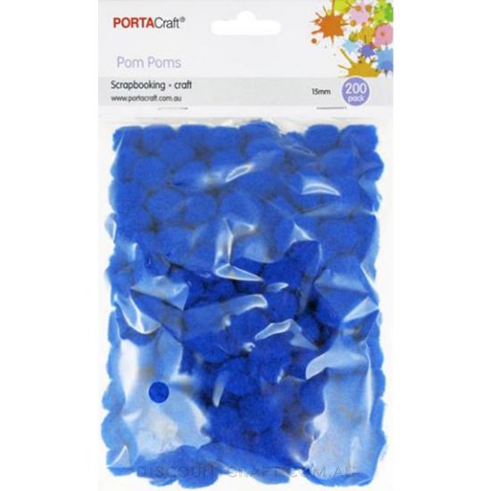 Acrylic Pom Poms 15mm 200pk - Dark Blue