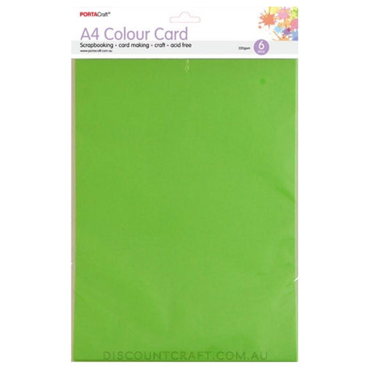 A4 Card 220gsm 6pk - Tree Green