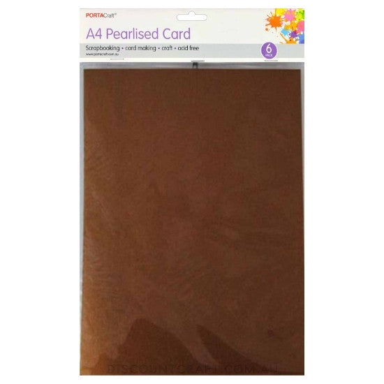 Pearlised Card Heavy Weight A4 250gsm 6pk - Bronze