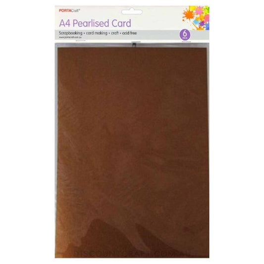 Pearlised Card Heavy Weight A4 250gsm 6pk - Bronze