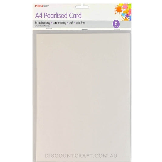 Pearlised Card Heavy Weight A4 250gsm 6pk - Pearl