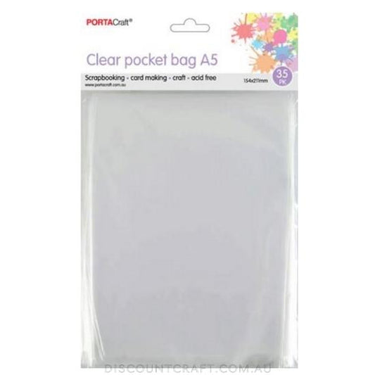 Clear Pocket Bag - A5 Size 35pk