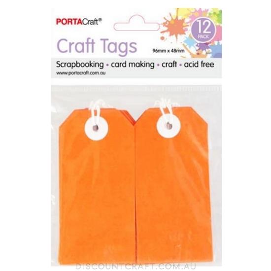 Craft Tag with String 96x48mm 220gsm 12pk - Fanta