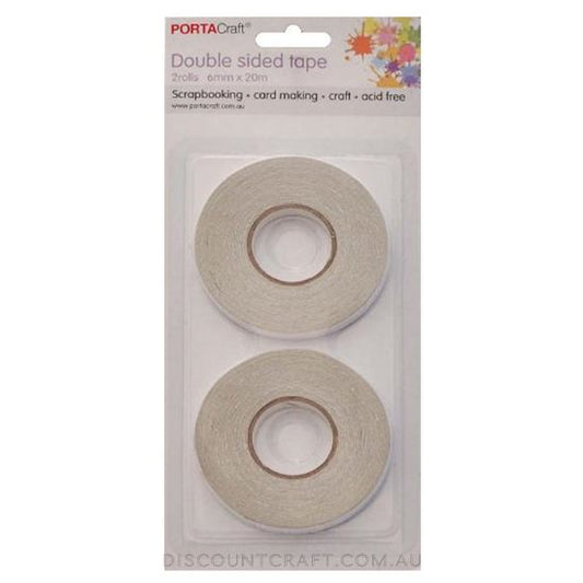 Double Sided Tape 6mm x 20meter 2pk