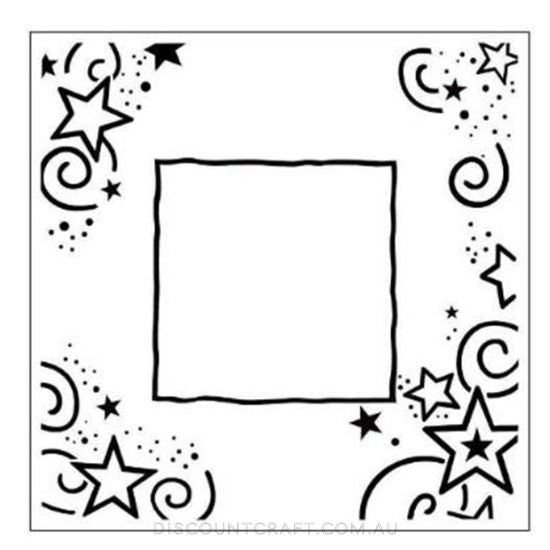 Embossing Folder Square - Stars Frame
