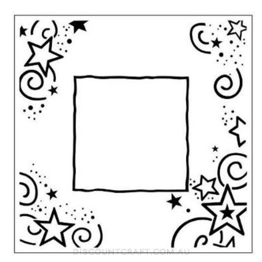 Embossing Folder Square - Stars Frame