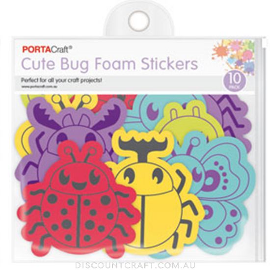 Foam Sticker Shapes 10pk - Cute Bugs