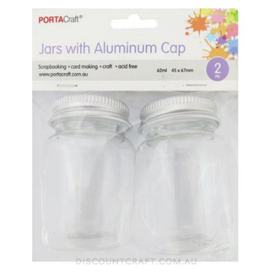 Jar with Aluminium Cap 62ml 45x67mm 2pk