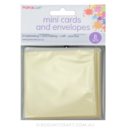 Mini Cards & Envelopes 77x77mm 8pk - Ivory