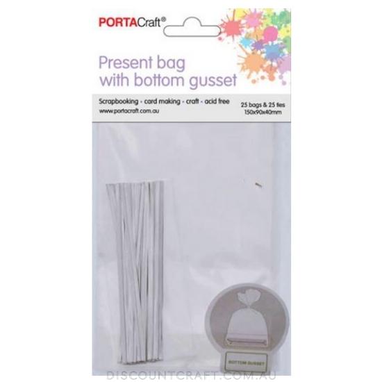 Present Bags Bottom Gusset 15x9x4cm 25 pack
