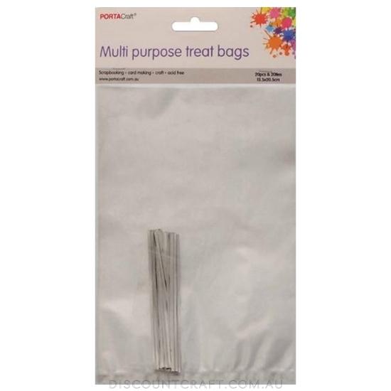 Multi Purpose Treat Bags 135x205mm with Ties 20pk