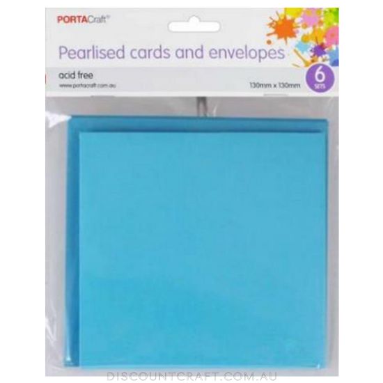 Pearlised Cards and Envelopes in a pearlised Ice Blue colour