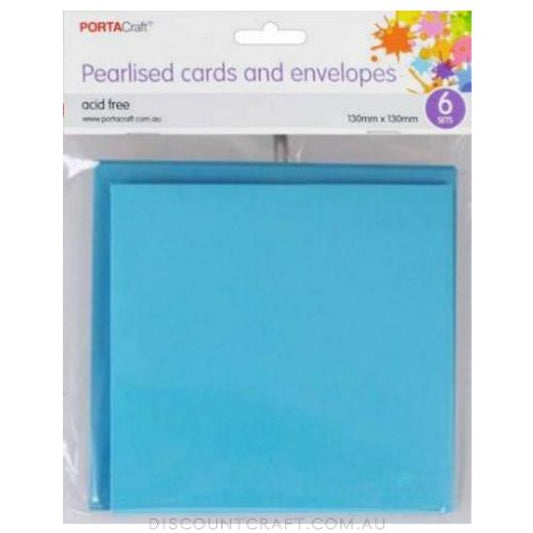 Pearlised Cards and Envelopes in a pearlised Ice Blue colour