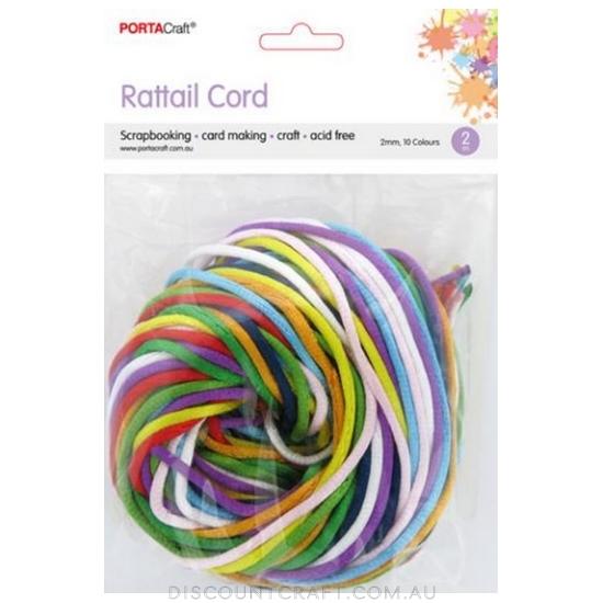 Rattail Cord 2mm 2m 10pk - Coloured