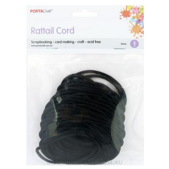 Rattail Cord 2mm 6m - Black