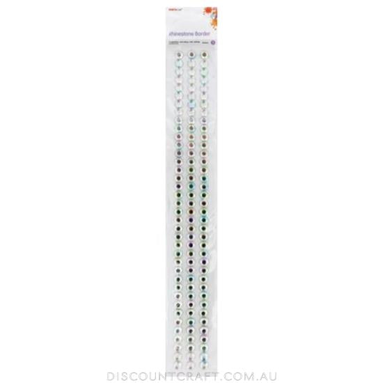 Rhinestone Borders  30cm 3 Strips - Iridescent