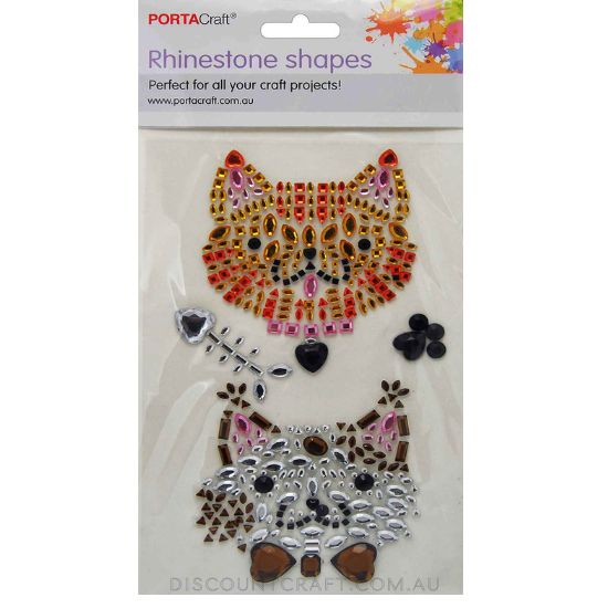 Rhinestone Decal Cat Heads & Fish Bone