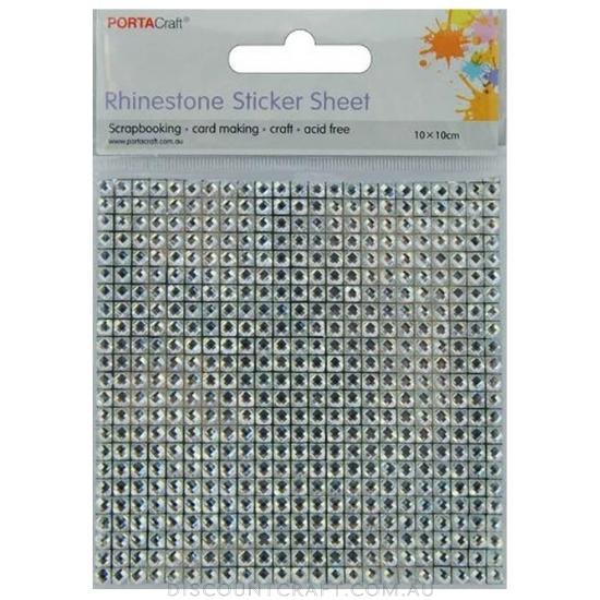 Rhinestone Sheet 4mm 100x100mm - Clear