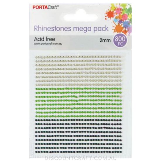Rhinestone Sheet 2mm 800pc - Greens Theme