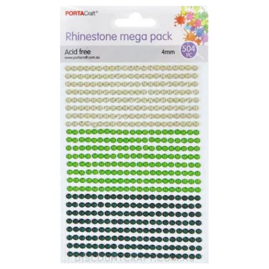 Rhinestone Sheet 4mm 504pc - Greens Theme