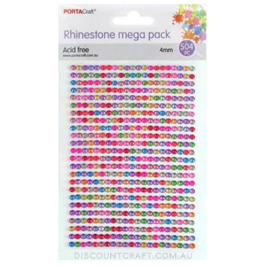 Rhinestone Sheet 4mm 504pc - Multicolour