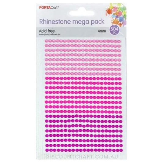 Rhinestone Sheet 4mm 504pc - Pinks Theme