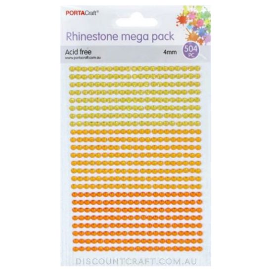 Rhinestone Sheet 4mm 504pc - Yellows Theme
