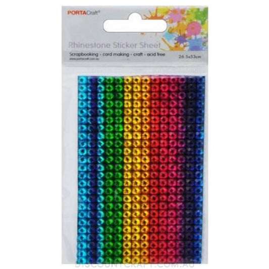 Rhinestone Sheet 60x100mm - Rainbow