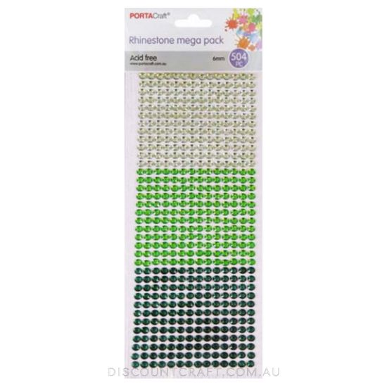 Rhinestone Sheet 6mm 504pc - Greens Theme