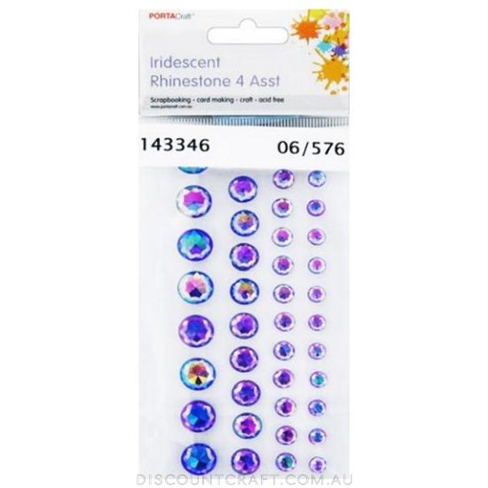 Rhinestone Sheet 5,6,8 & 10mm 42pk - Iridescent