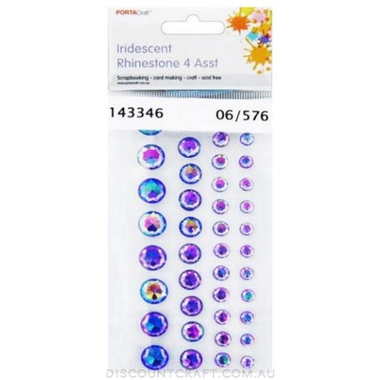 Rhinestone Sheet 5,6,8 & 10mm 42pk - Iridescent
