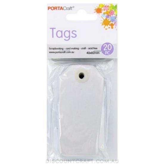Craft Tags 40x82mm 20pk - White