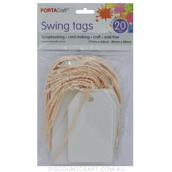 Tags with String 63x117mm & 48x80mm - White