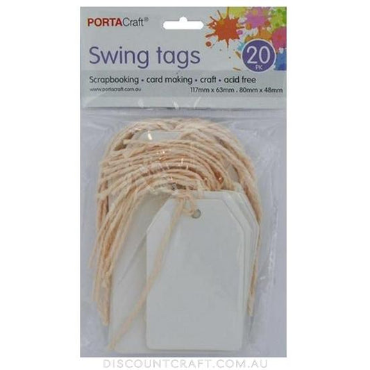 Tags with String 63x117mm & 48x80mm - White