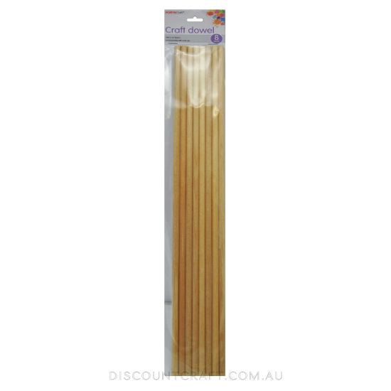 Wooden Craft Rod 4.76mm x 300mm 8pk
