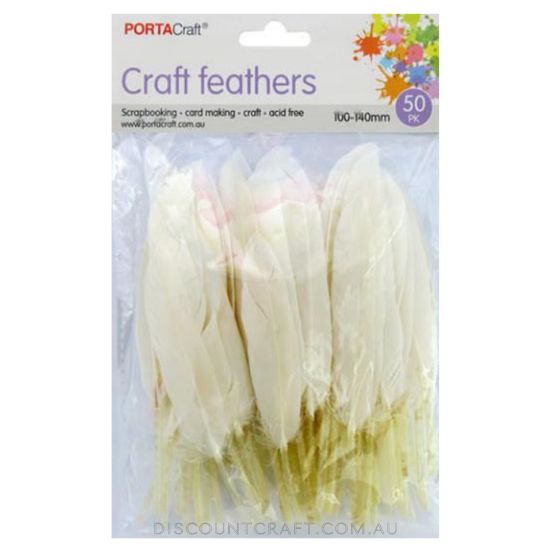 Goose Feathers 100mm 50pk - White