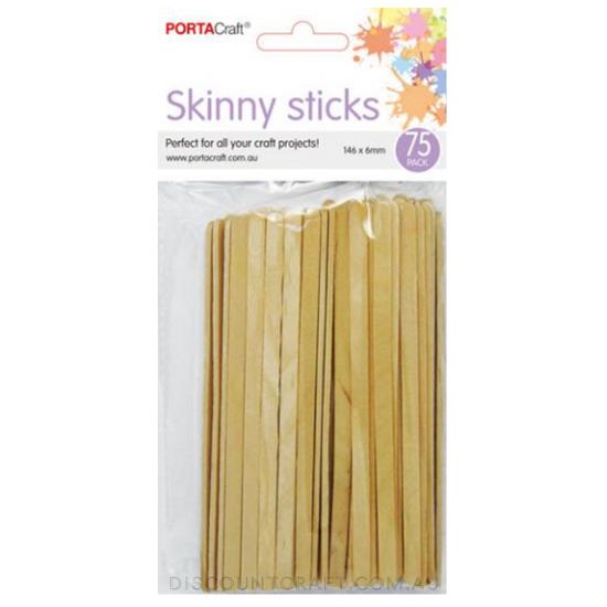 Popsticks Skinny 75pk - Natural