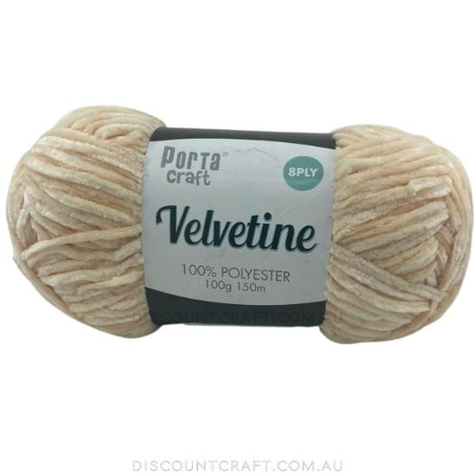 Velvetine Yarn 8ply 100g - Ivory