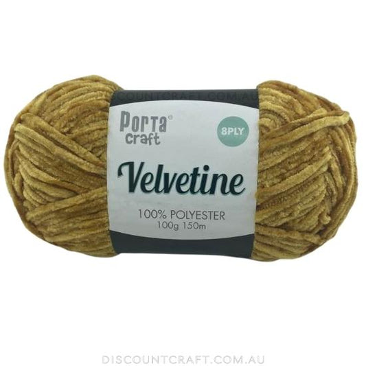 Velvetine Yarn 8ply 100g - Mustard
