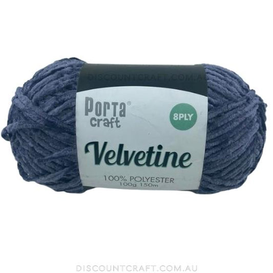 Velvetine Yarn 8ply 100g - Slate