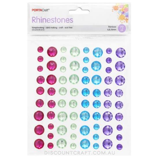 Rainbow Rhinestone Sheet Multi 6,8,10mm 72pk