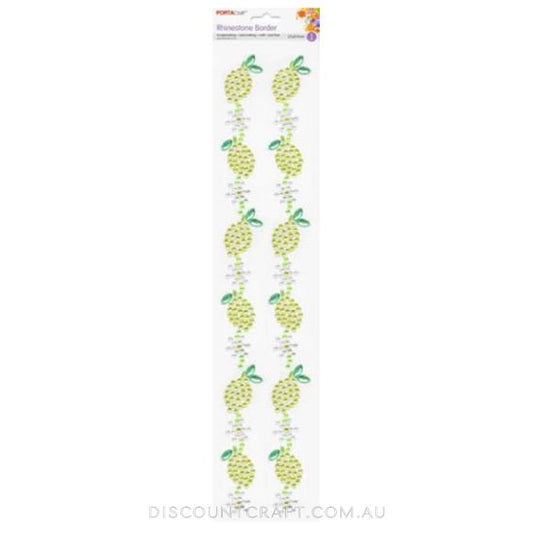 Rhinestone Borders 27mm 32cm 2 Strips - Lemons